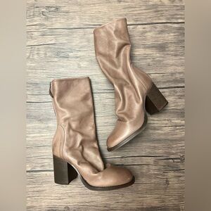 Free People Elle Bootie in Mushroom Brown Leather NWOT